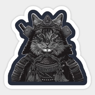 Retro Ninja Kitten Samurai Cat Lovers Cat Japan Ukiyo-e Anime Japanese Art Sticker